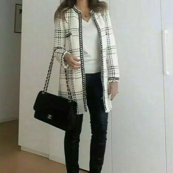 ZARA TWEED PLAID CHECK JACKET COAT 7834/644 - Picture 7 of 12